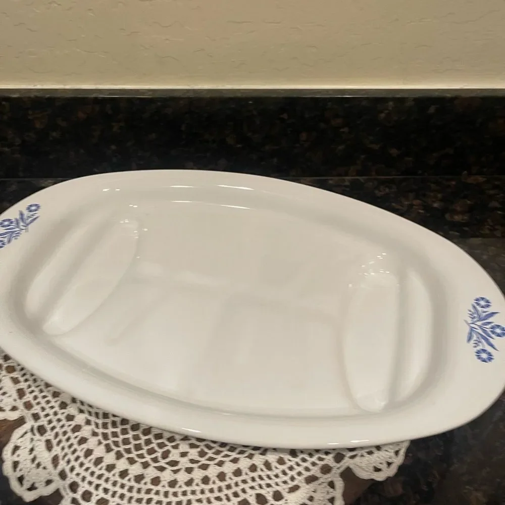CorningWare Blue Cornflower P-19 Oval Roaster